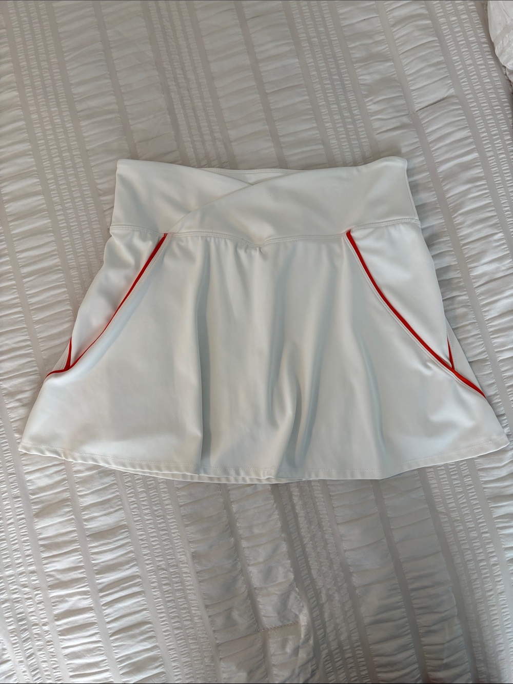 Sincerely Jules Women’s Athletic Skort w/Orange Contrast Piping SZ L NWOT